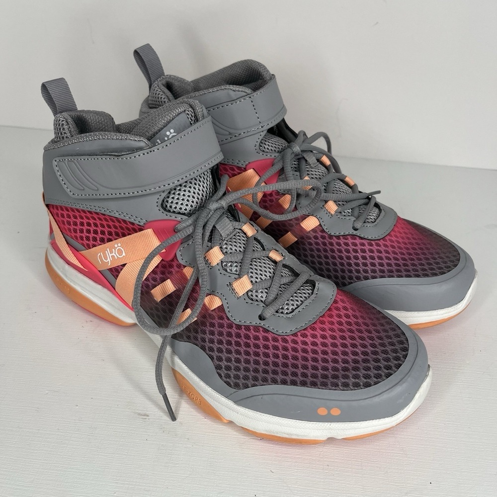 Ryka Devotion XT Mid Womens Size 10M Shoes Gray Orange Athletic Trainer Sneakers - Picture 6 of 13